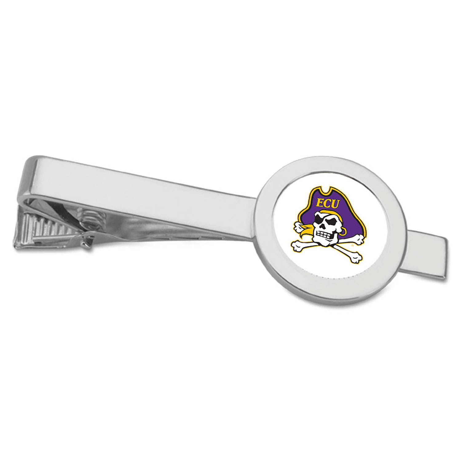 Silver ECU Pirates Tie Bar