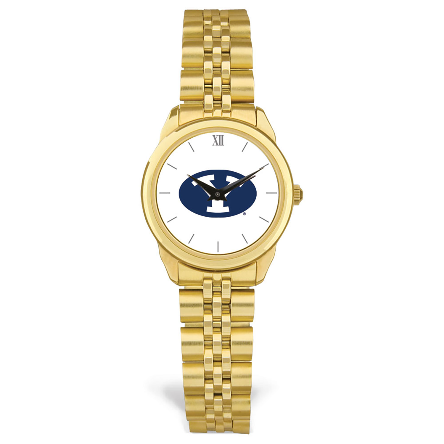 Women's Gold BYU Cougars Rolled Link Watch