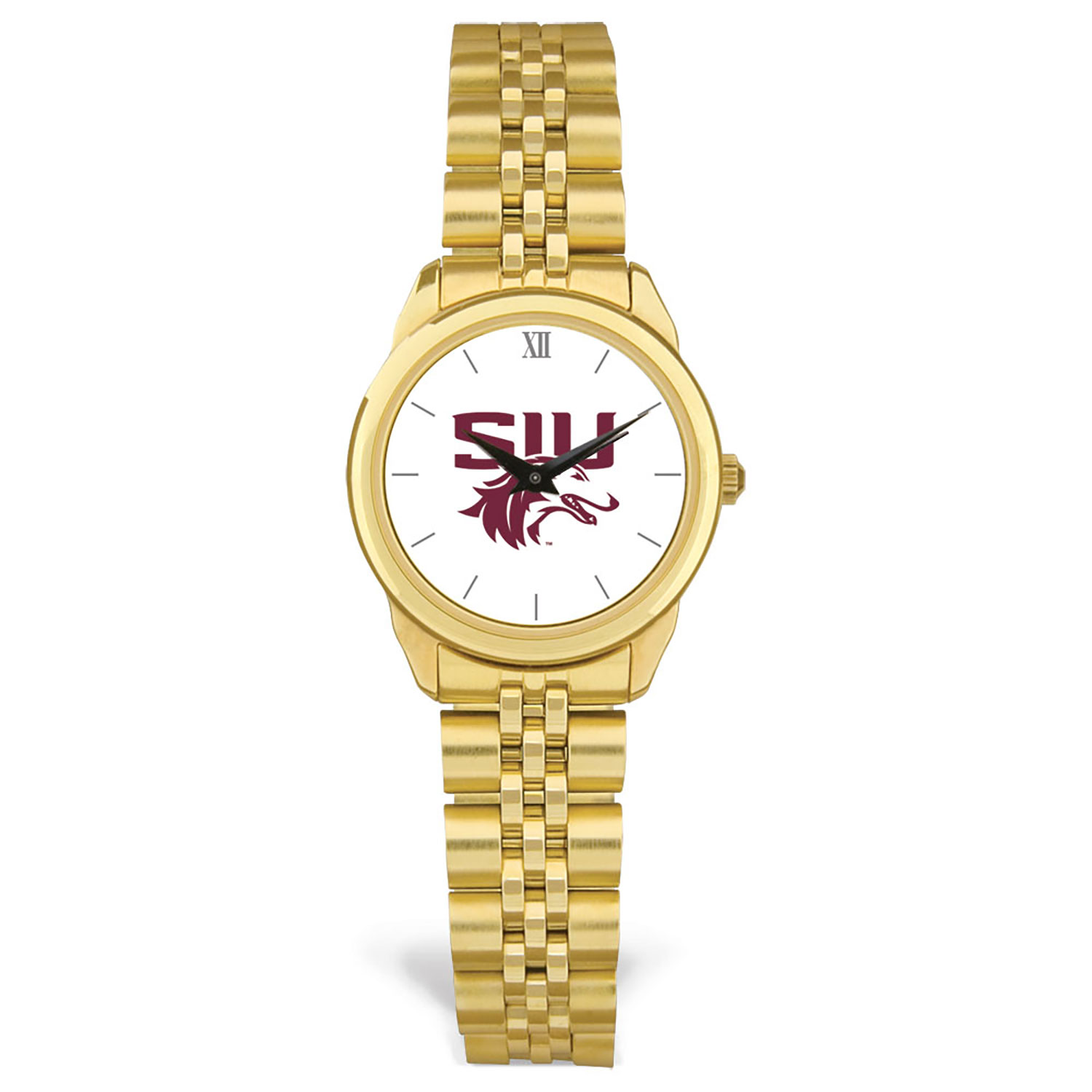 Women's Gold Southern Illinois Salukis Rolled Link Watch