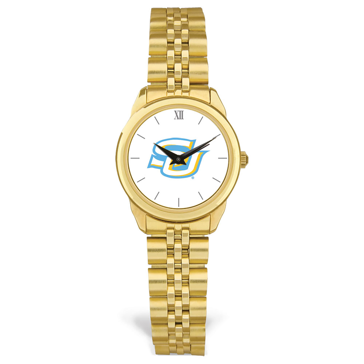 Women's Gold Southern University Jaguars Rolled Link Watch
