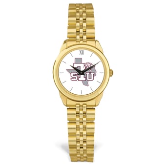 Women's Gold Texas Southern Tigers Rolled Link Watch