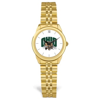 Women's Gold Ohio Bobcats Rolled Link Watch