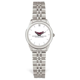 Women's Silver Maryland Eastern Shore Hawks Rolled Link Watch