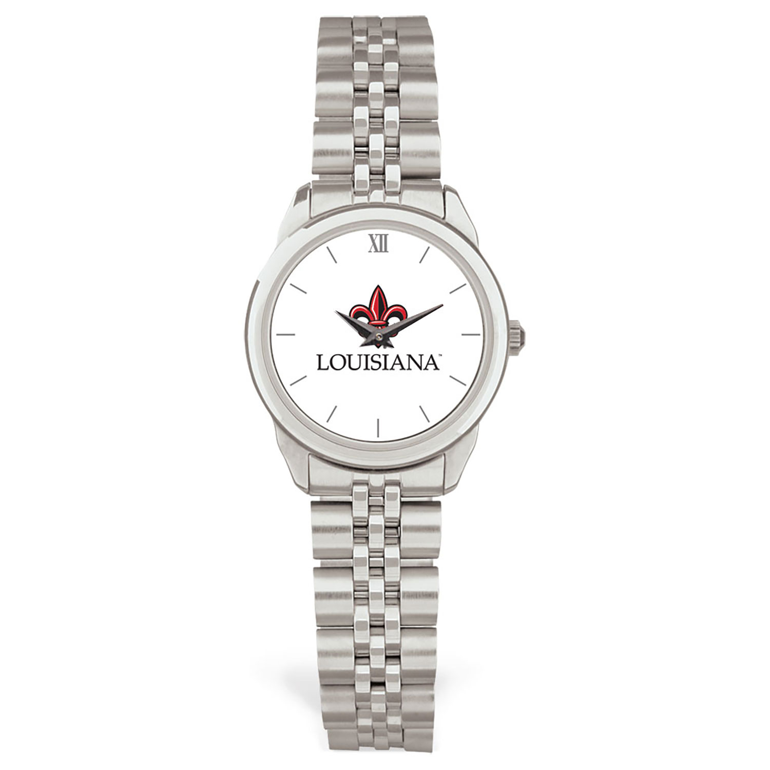 Women's Silver Louisiana Ragin' Cajuns Rolled Link Watch