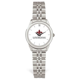 Women's Silver Louisiana Ragin' Cajuns Rolled Link Watch