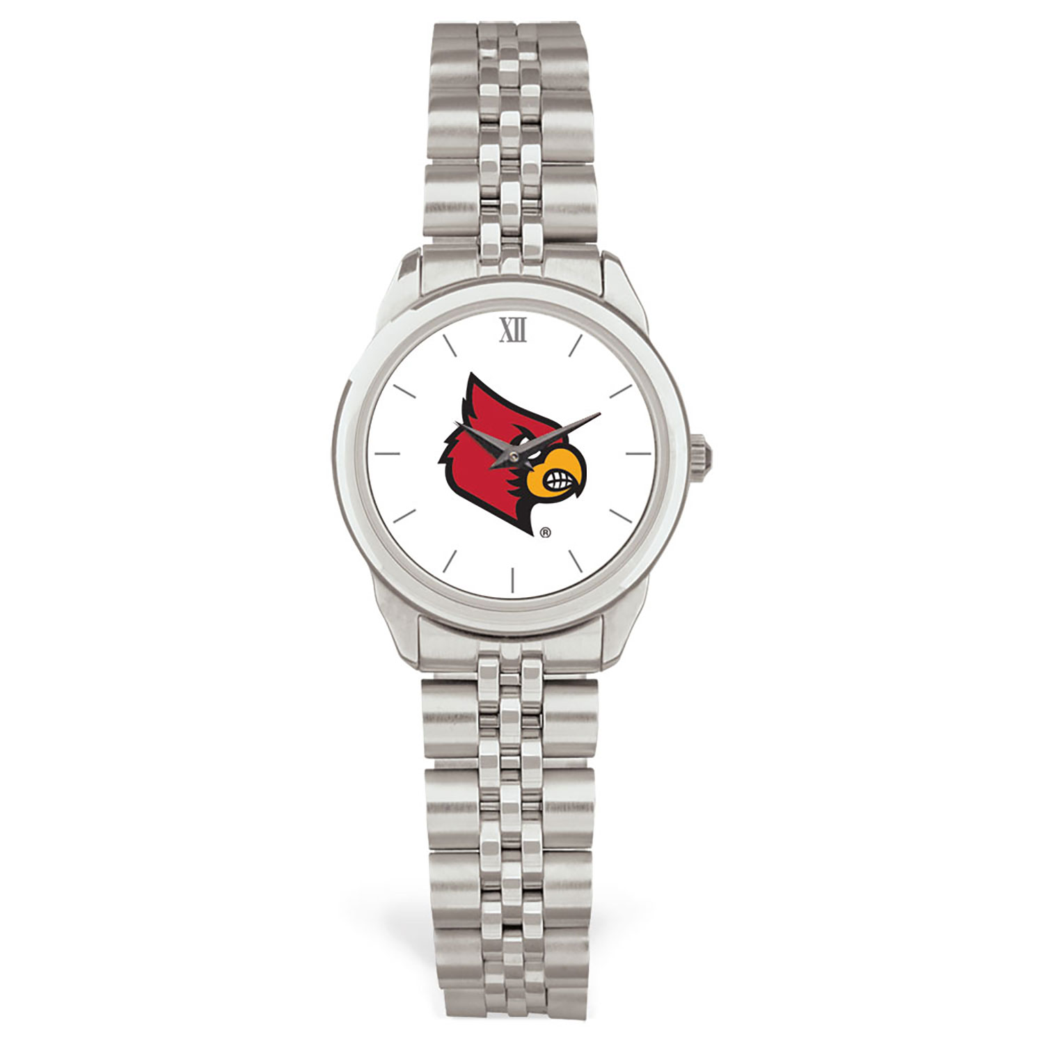 Women's Silver Louisville Cardinals Rolled Link Watch