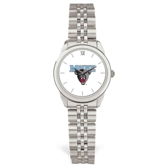 Women's Silver Maine Black Bears Rolled Link Watch