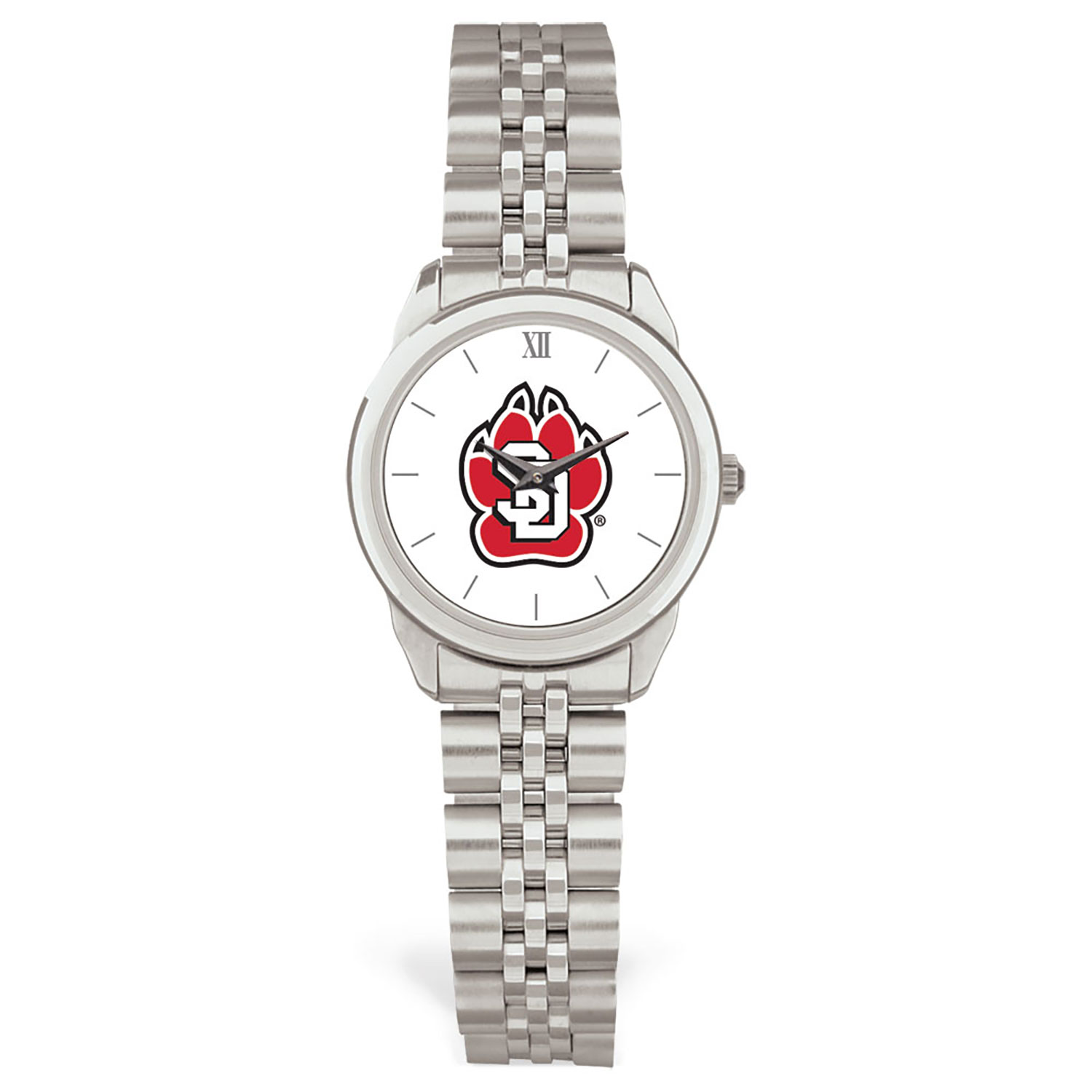 Women's Silver South Dakota Coyotes Rolled Link Watch