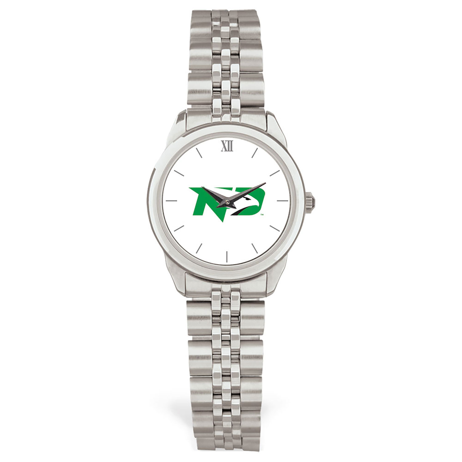 Women's Silver North Dakota Rolled Link Watch