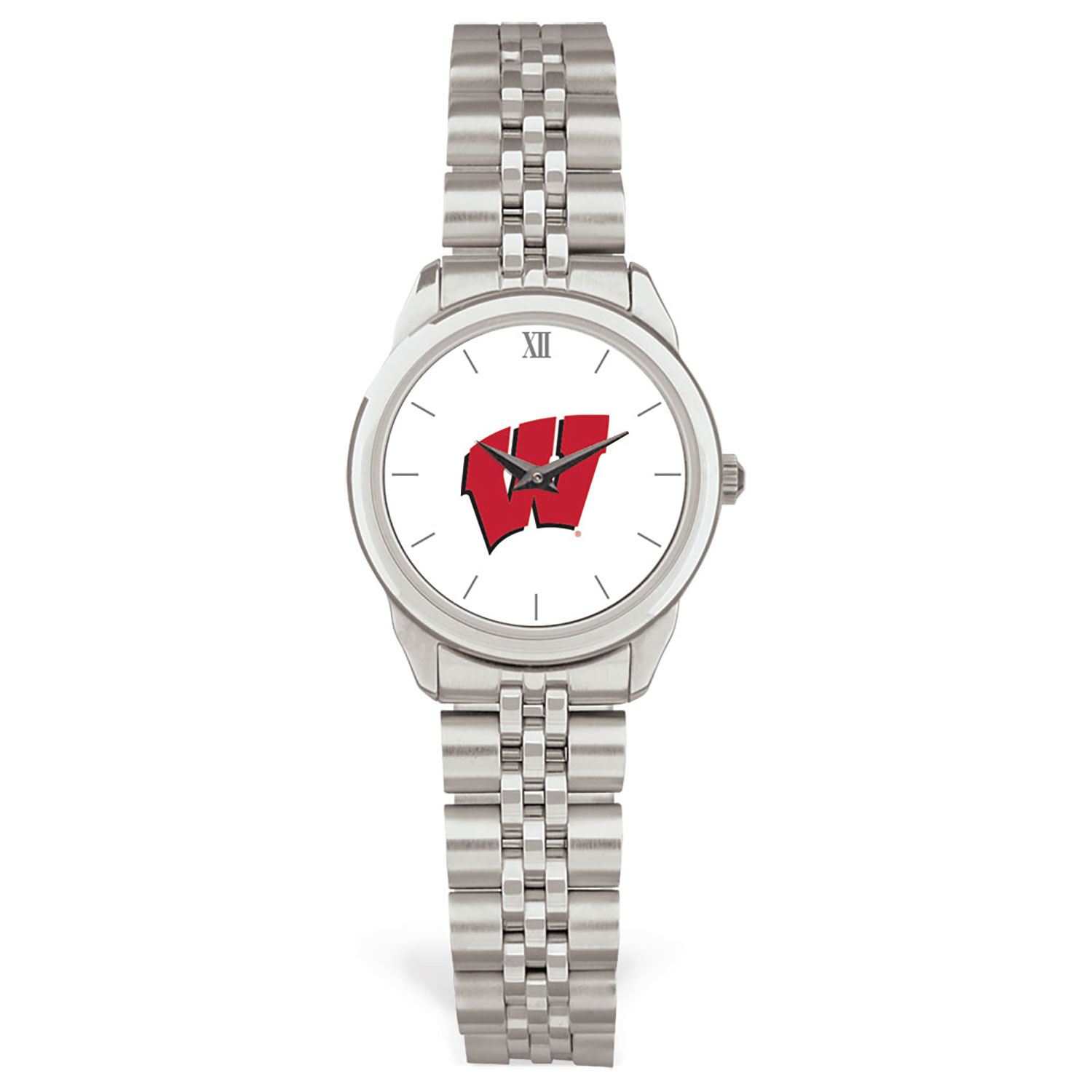 Women's Silver Wisconsin Badgers Rolled Link Watch