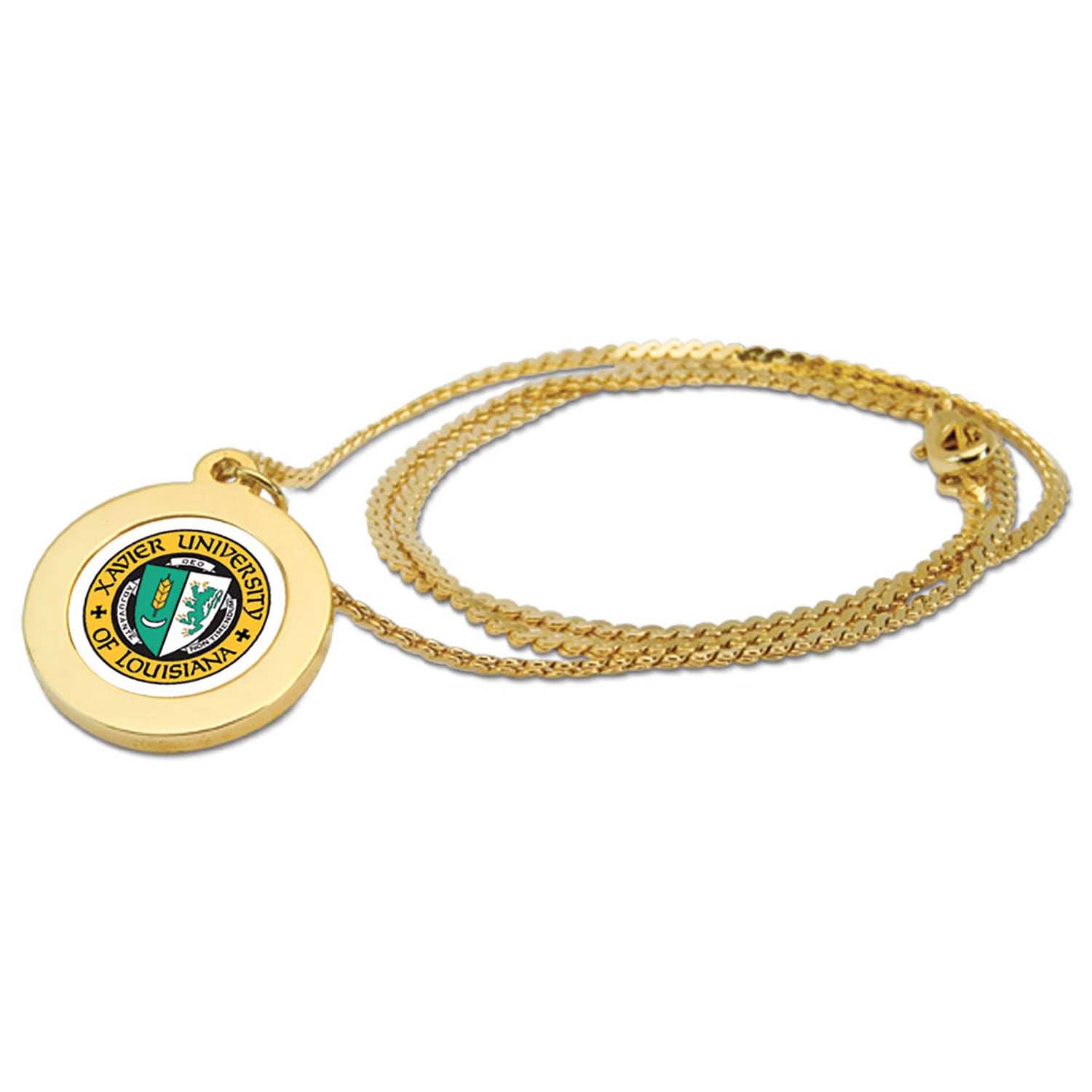 Gold Xavier University of Louisiana Gold Rush Pendant Necklace