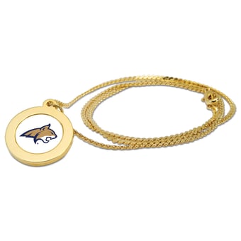 Gold Montana State Bobcats Pendant Necklace
