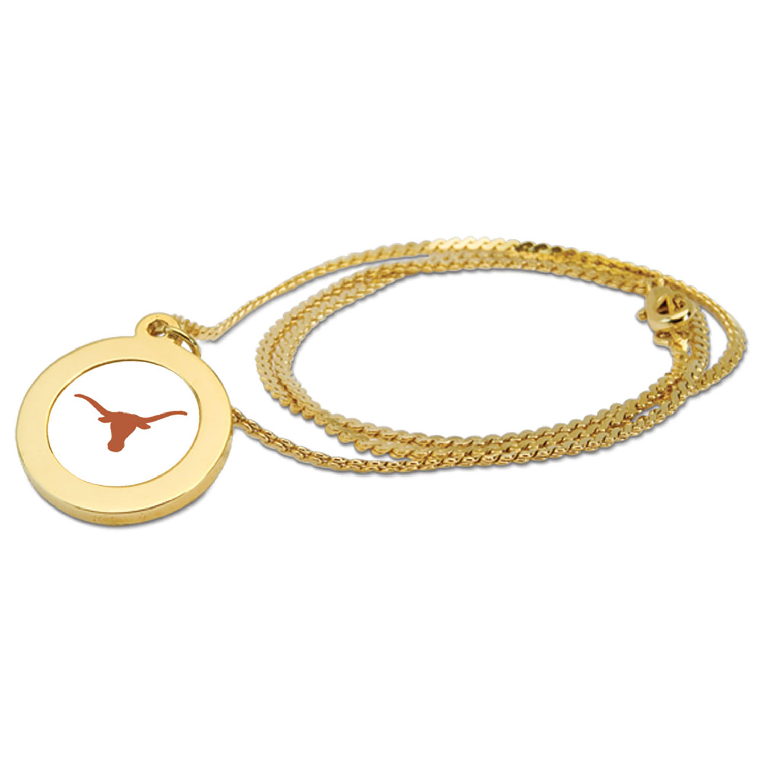 Gold Texas Longhorns Pendant Necklace