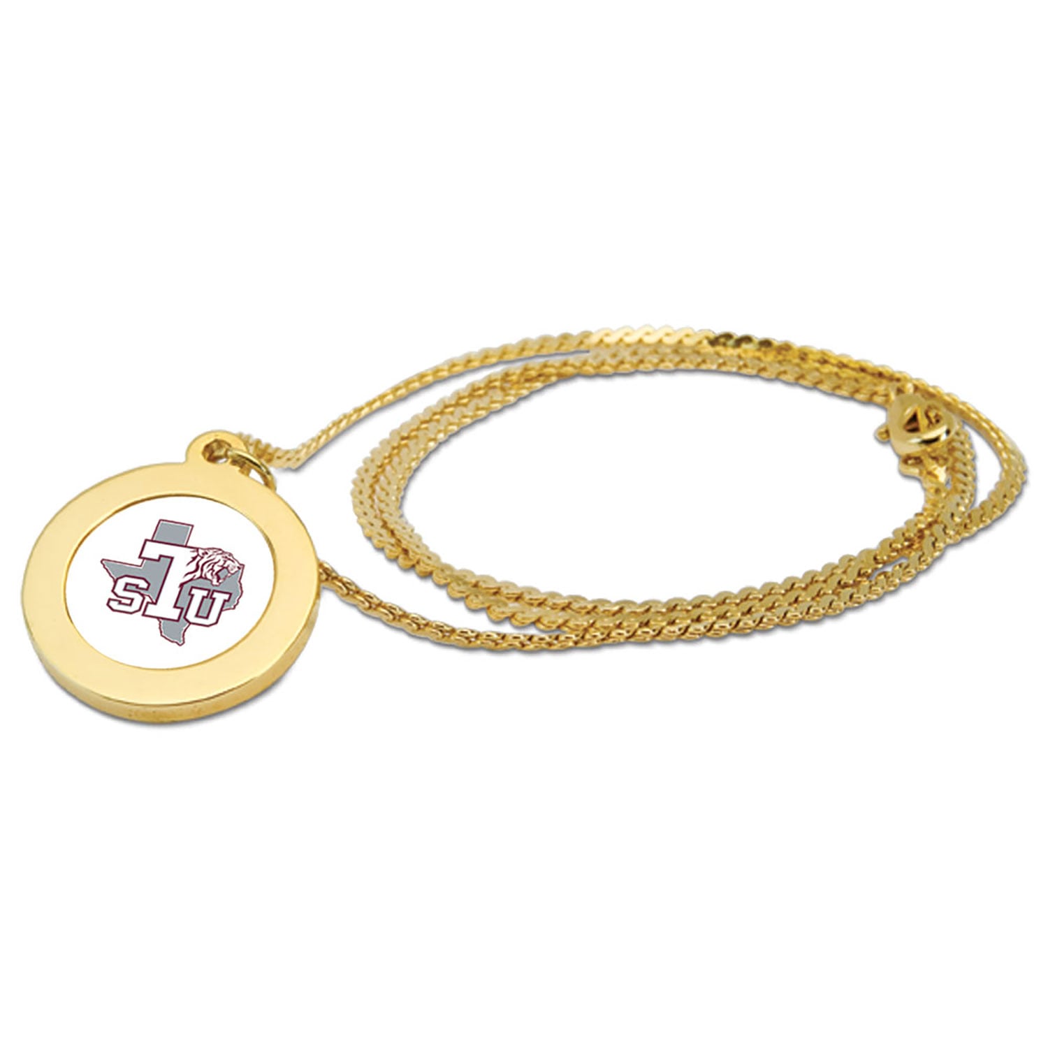 Gold Texas Southern Tigers Pendant Necklace