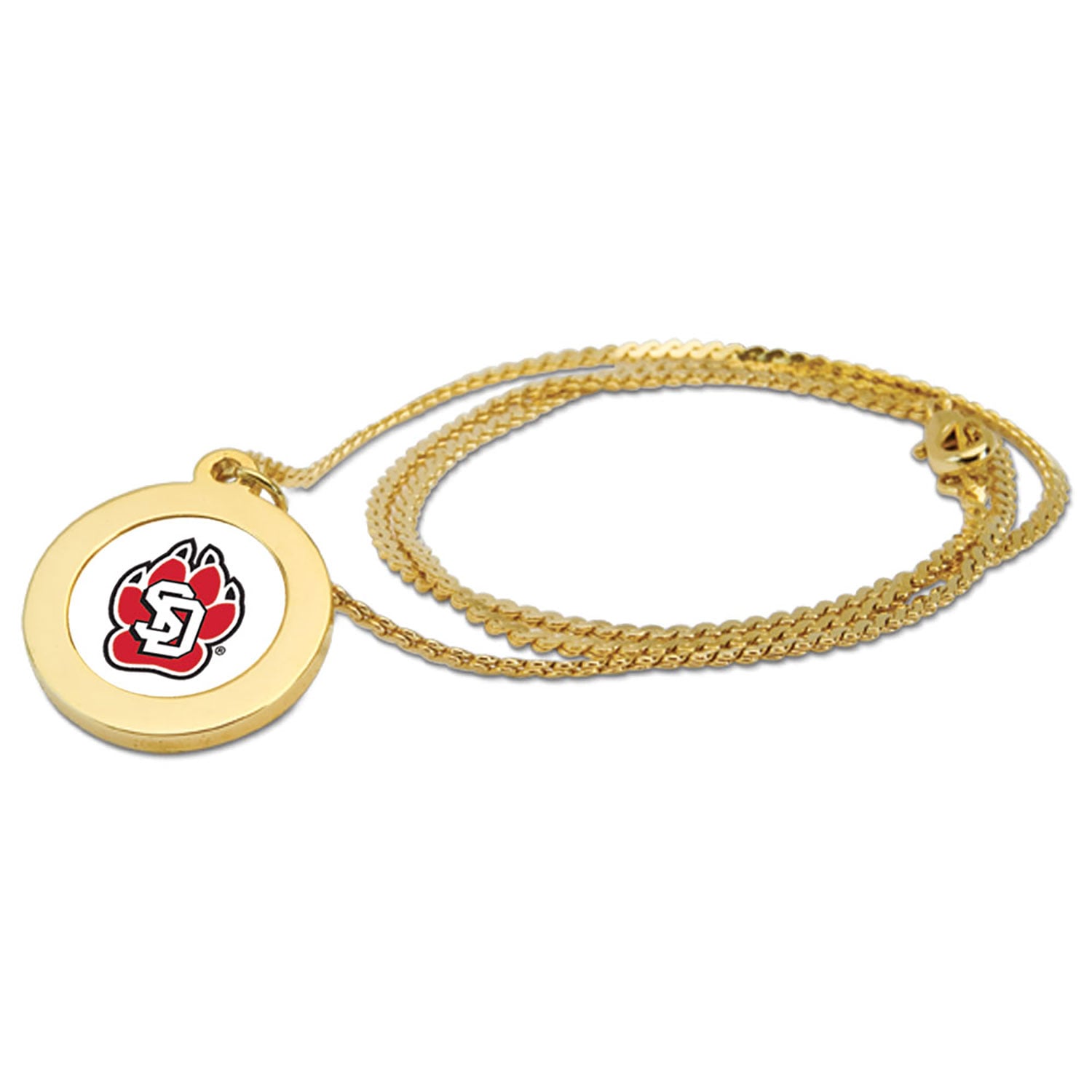 Gold South Dakota Coyotes Pendant Necklace