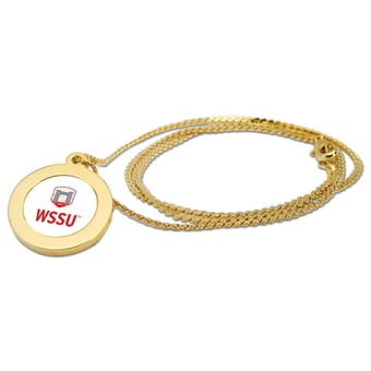 Gold Winston-Salem State Rams Pendant Necklace