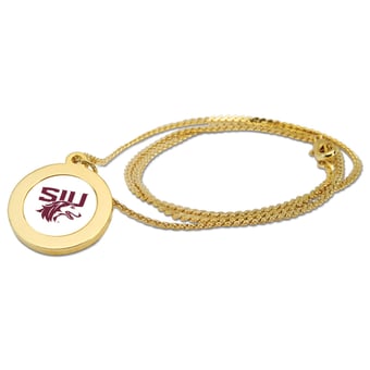 Gold Southern Illinois Salukis Pendant Necklace