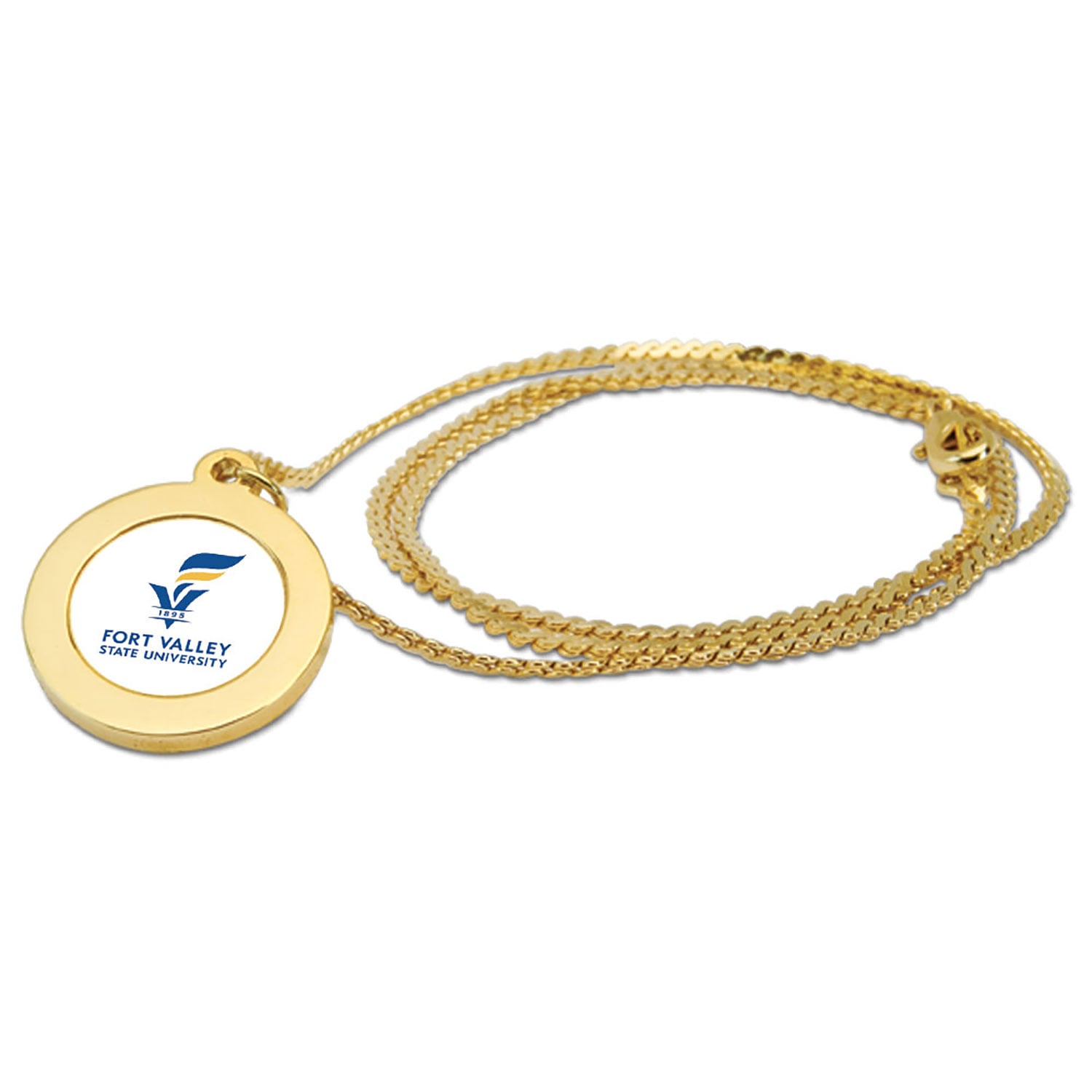 Gold Fort Valley State Wildcats Pendant Necklace