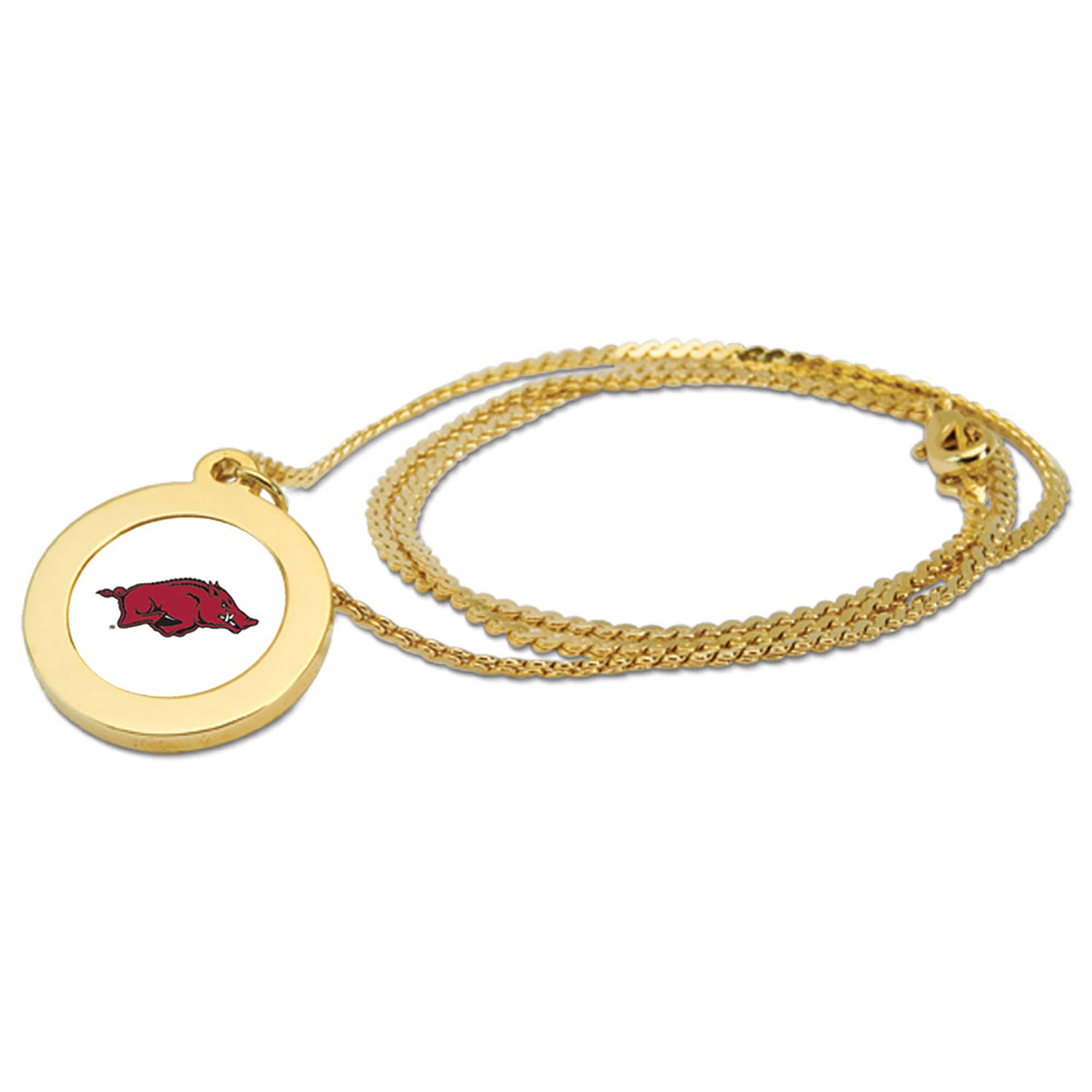 Gold Arkansas Razorbacks Pendant Necklace