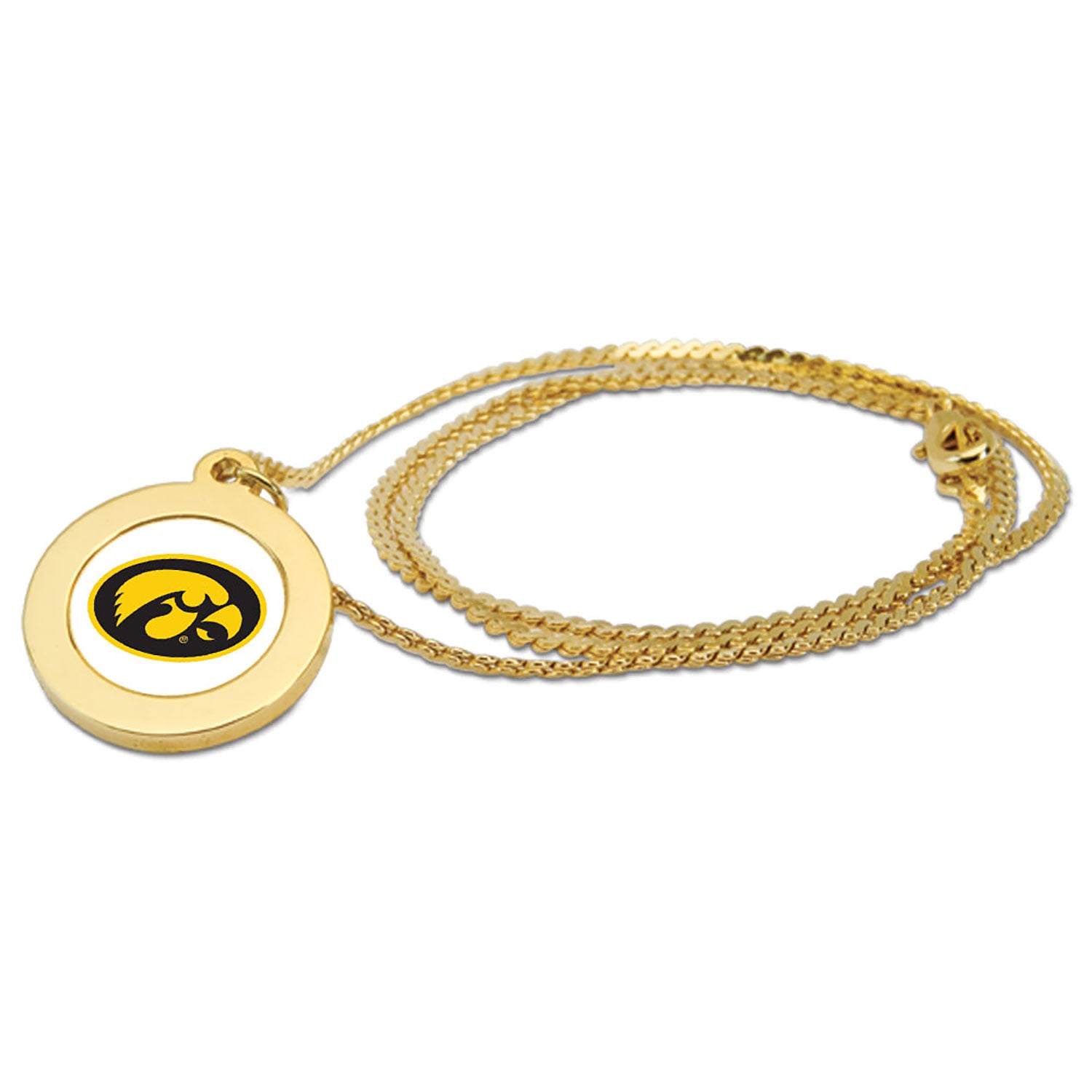 Gold Iowa Hawkeyes Pendant Necklace