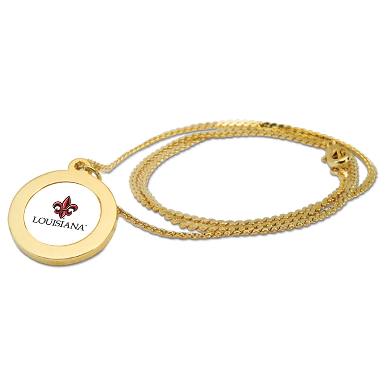 Gold Louisiana Ragin' Cajuns Pendant Necklace