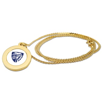 Gold Johns Hopkins Blue Jays Pendant Necklace