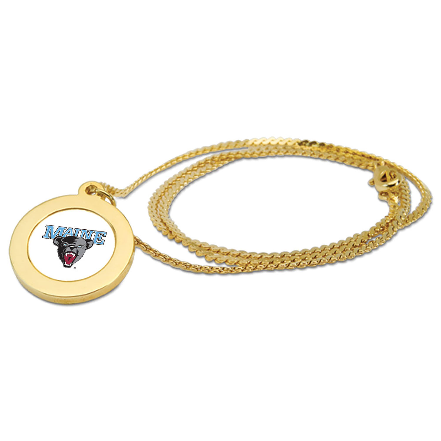 Gold Maine Black Bears Pendant Necklace