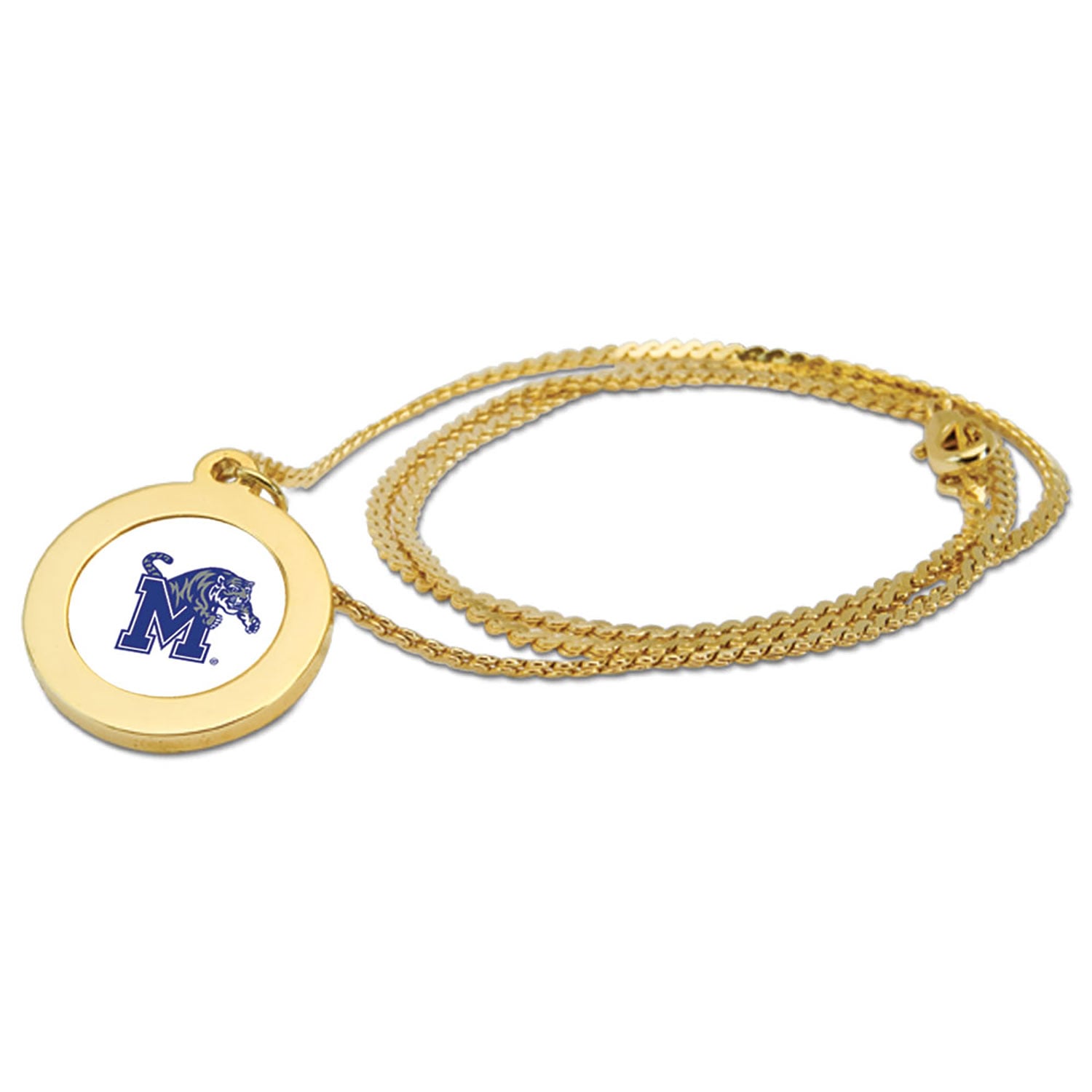 Gold Memphis Tigers Pendant Necklace