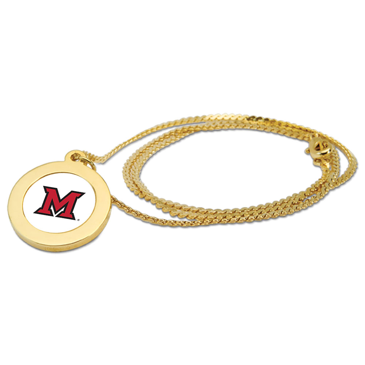Gold Miami University RedHawks Pendant Necklace