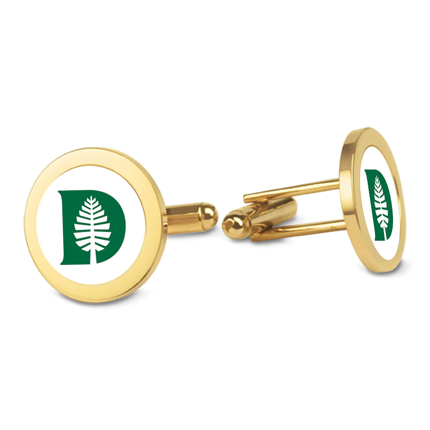 Gold Dartmouth Big Green Cufflinks