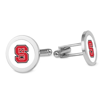 Silver NC State Wolfpack Cufflinks