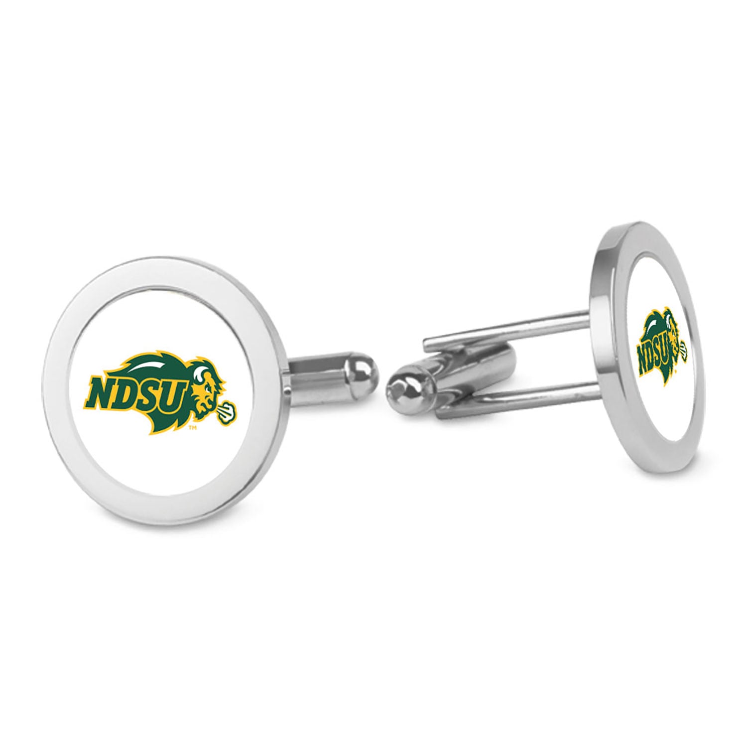 Silver NDSU Bison Cufflinks