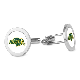 Silver NDSU Bison Cufflinks