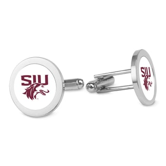 Silver Southern Illinois Salukis Cufflinks
