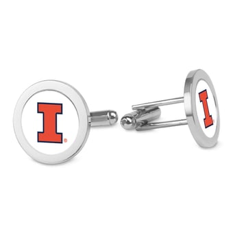 Silver Illinois Fighting Illini Cufflinks