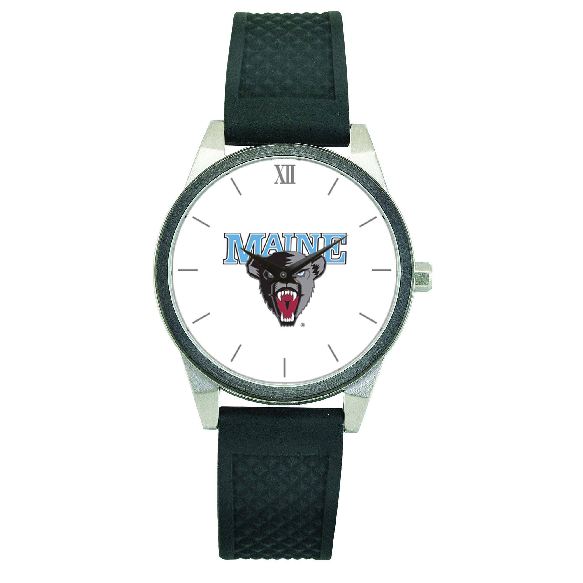 Women's Black Maine Black Bears Silicone Strap Wristwatch
