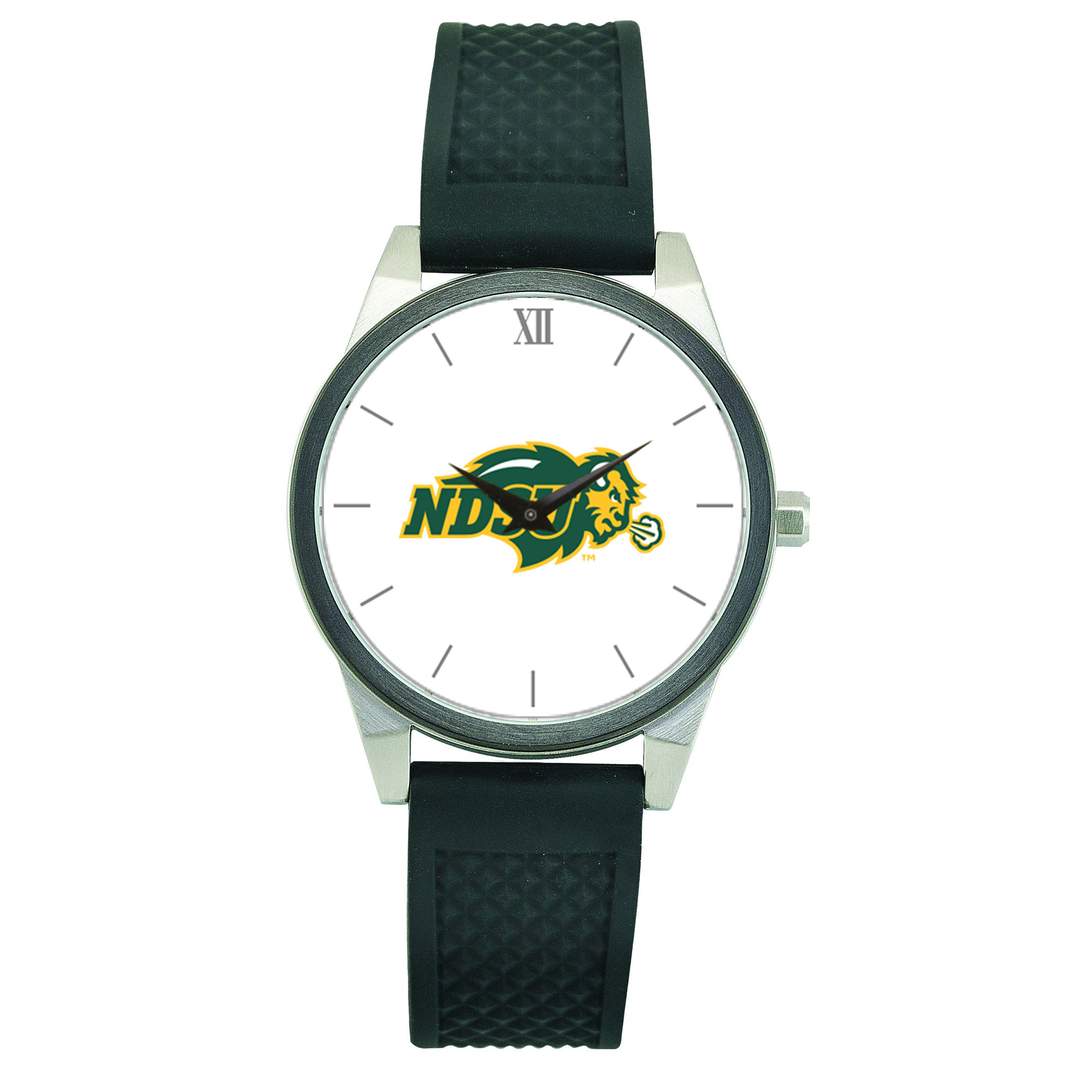 Women's Black NDSU Bison Silicone Strap Wristwatch