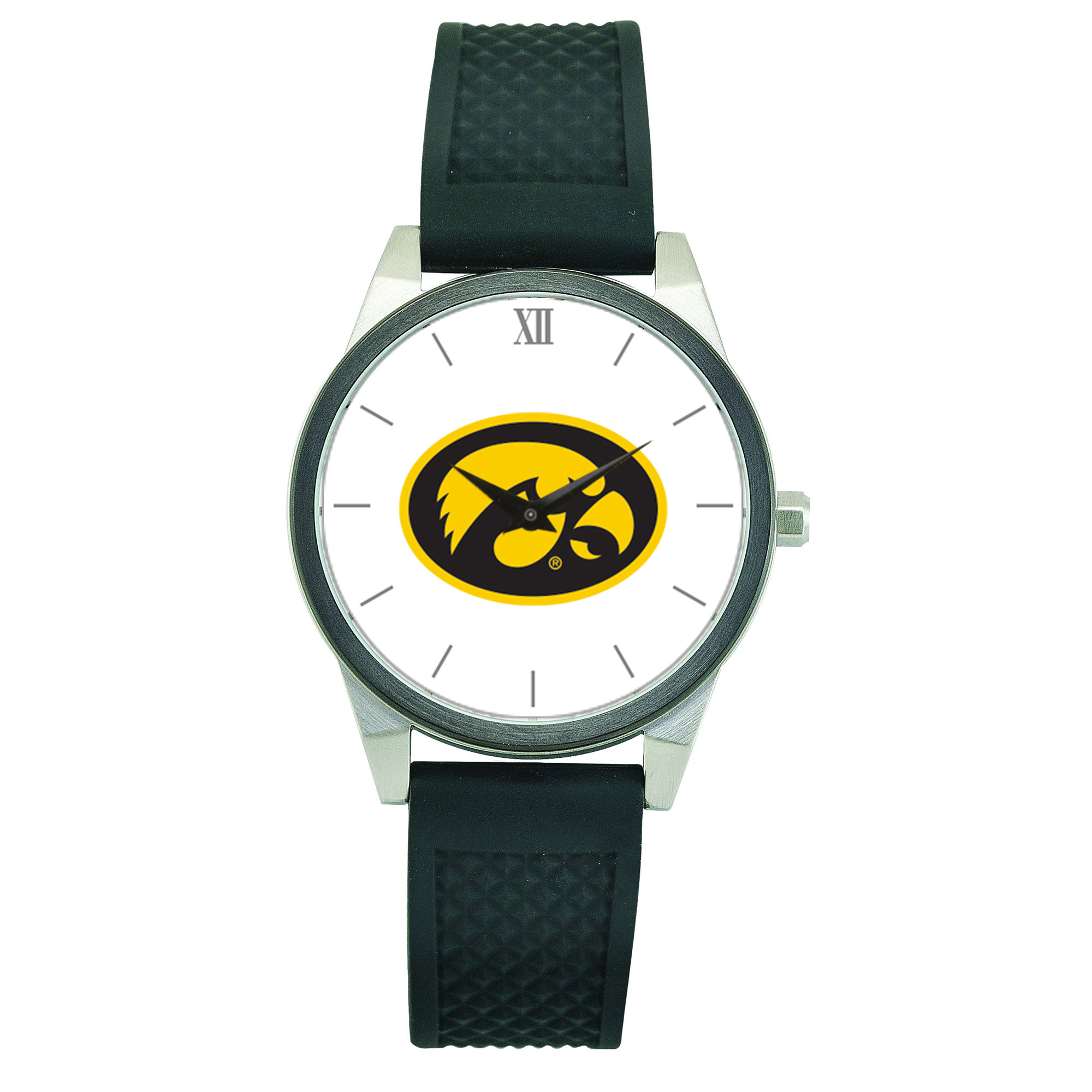 Women's Black Iowa Hawkeyes Silicone Strap Wristwatch