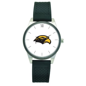 Women's Black Southern Miss Golden Eagles Silicone Strap Wristwatch