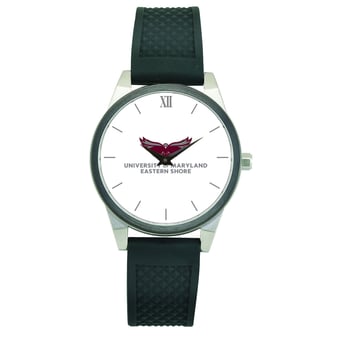 Women's Black Maryland Eastern Shore Hawks Silicone Strap Wristwatch
