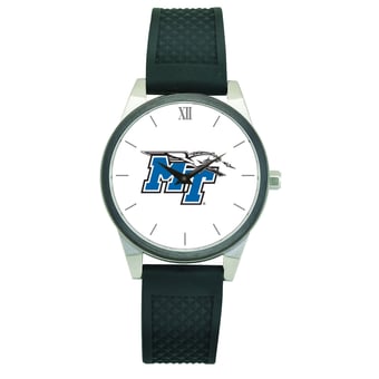 Women's Black MTSU Blue Raiders Silicone Strap Wristwatch