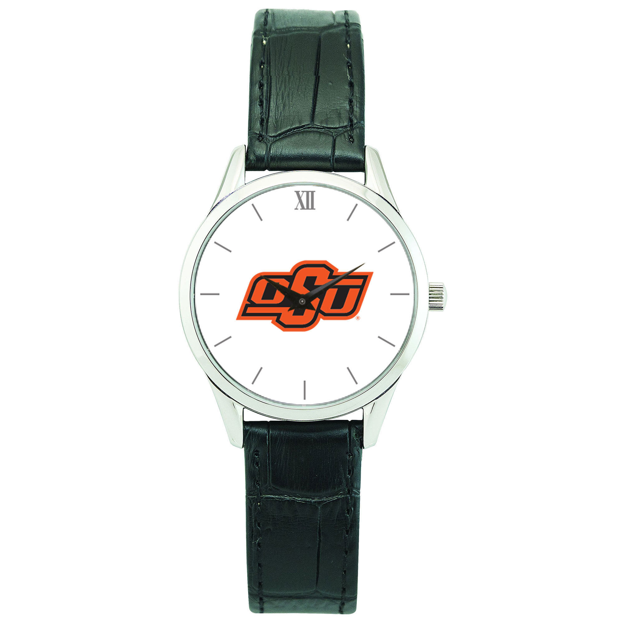 Women's Silver Oklahoma State Cowboys Stainless Steel Watch with Leather Band