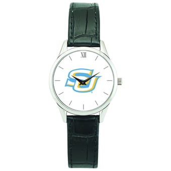 Women's Silver Southern University Jaguars Stainless Steel Watch with Leather Band