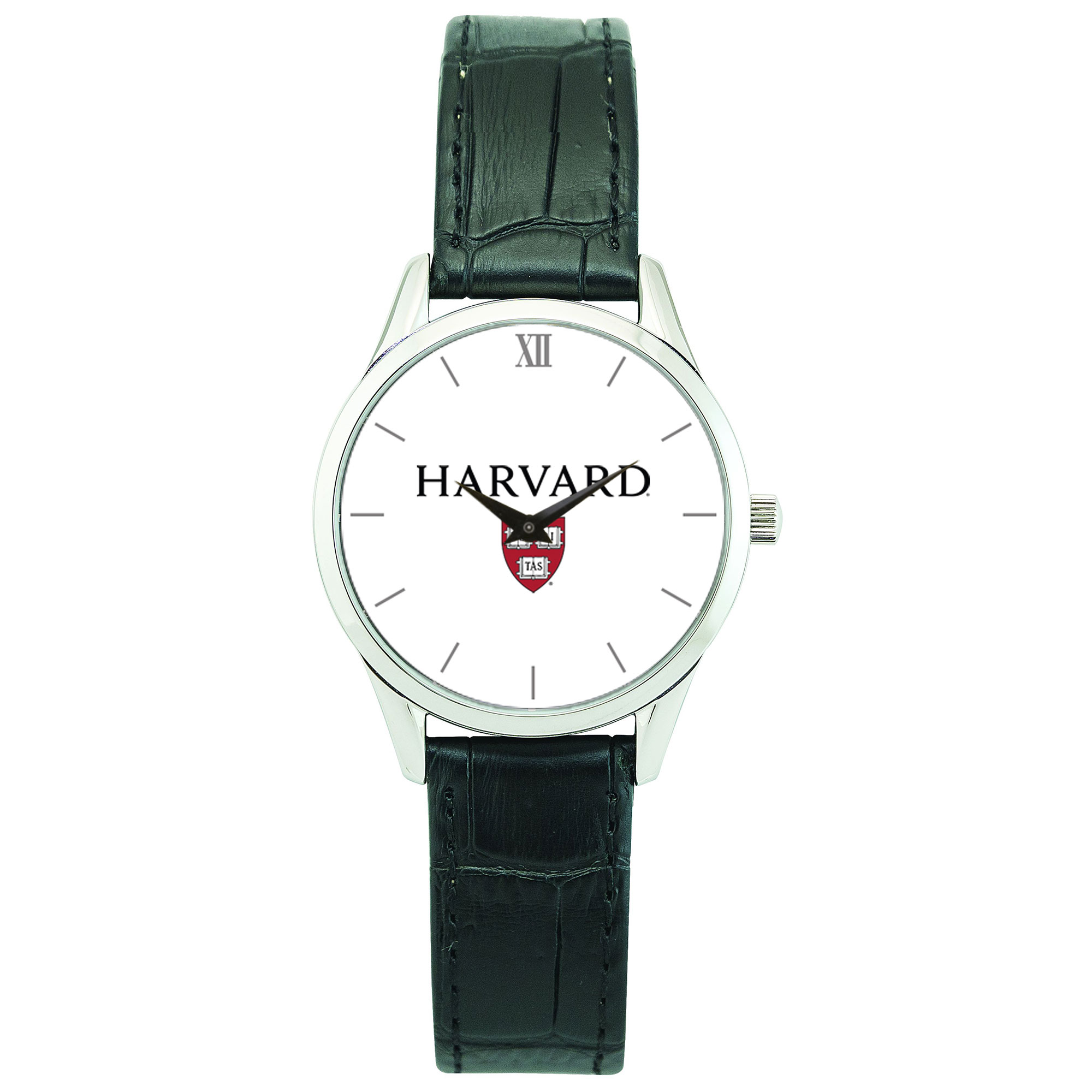 Women's Silver Harvard Crimson Stainless Steel Watch with Leather Band