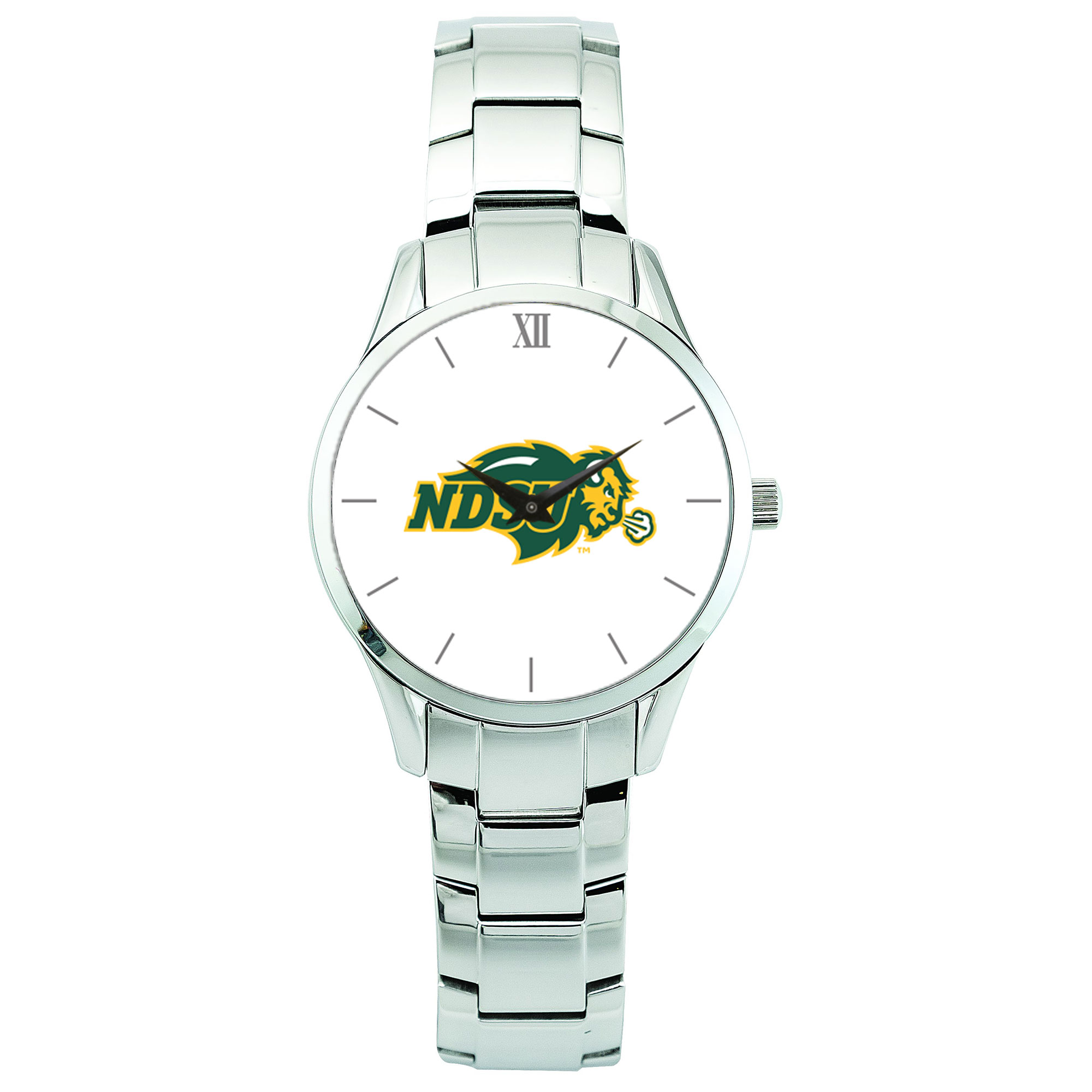 Men's Silver NDSU Bison Stainless Steel Wristwatch
