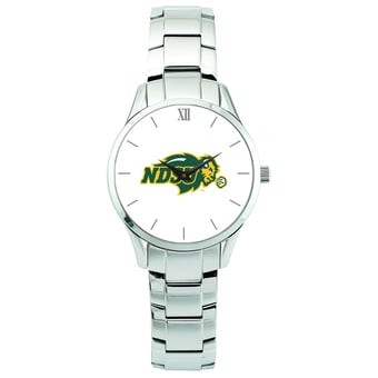 Men's Silver NDSU Bison Stainless Steel Wristwatch