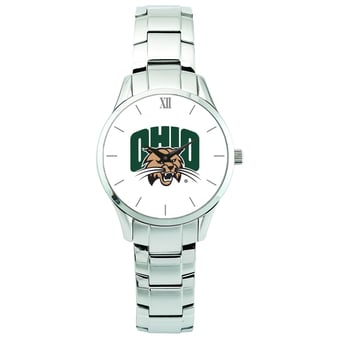 Men's Silver Ohio Bobcats Stainless Steel Wristwatch