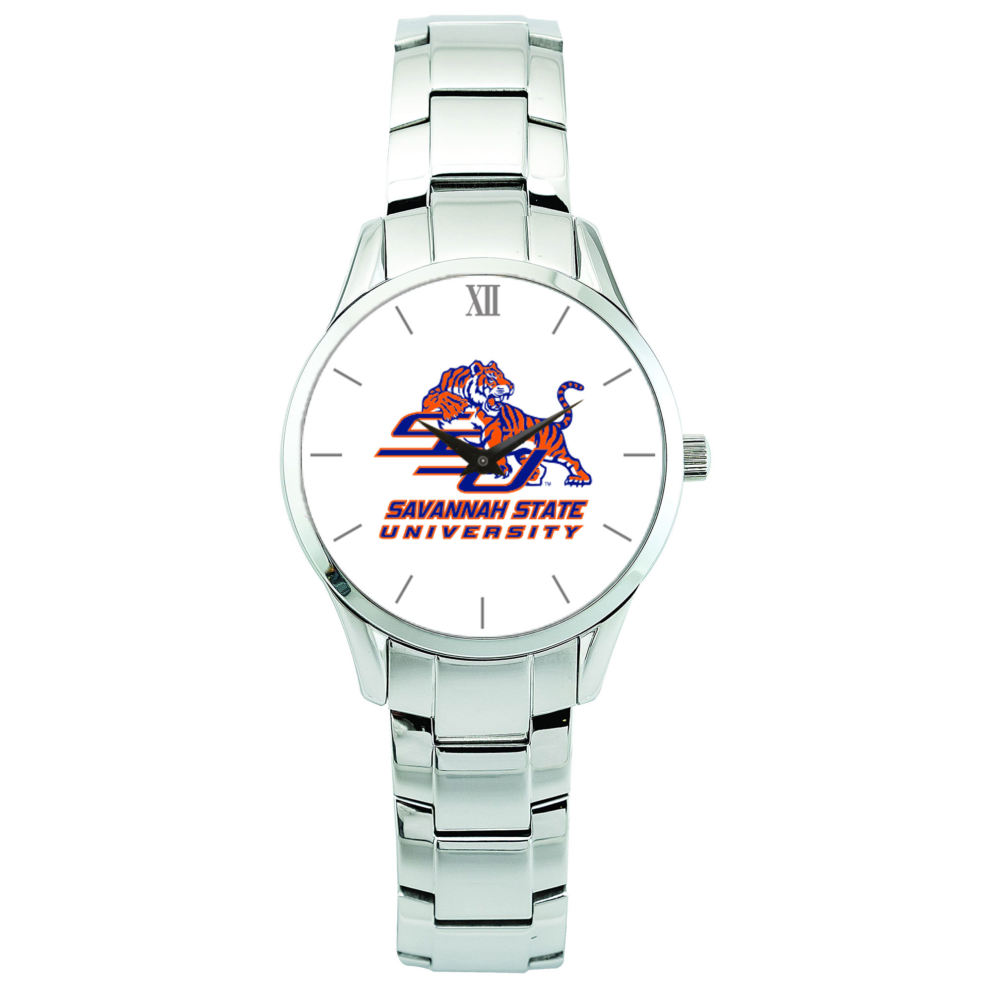 Men's Silver Savannah State Tigers Stainless Steel Wristwatch