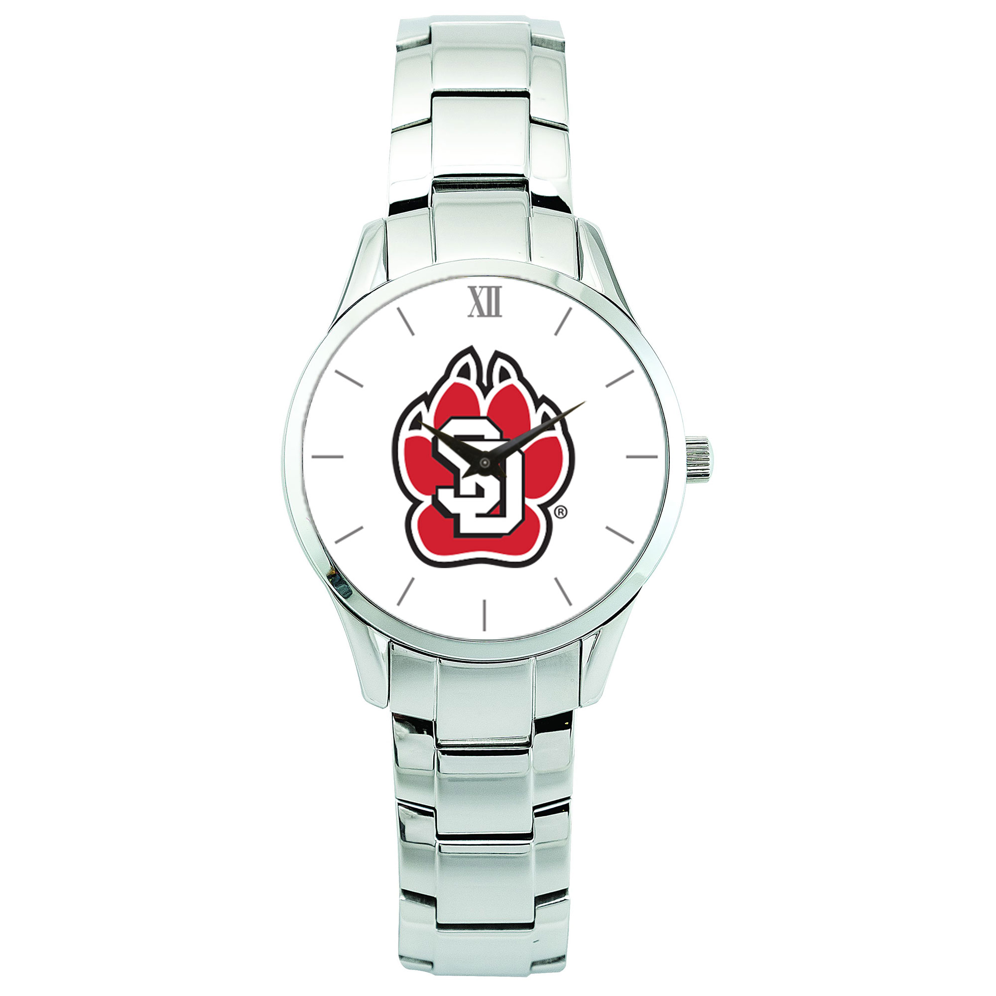 Men's Silver South Dakota Coyotes Stainless Steel Wristwatch