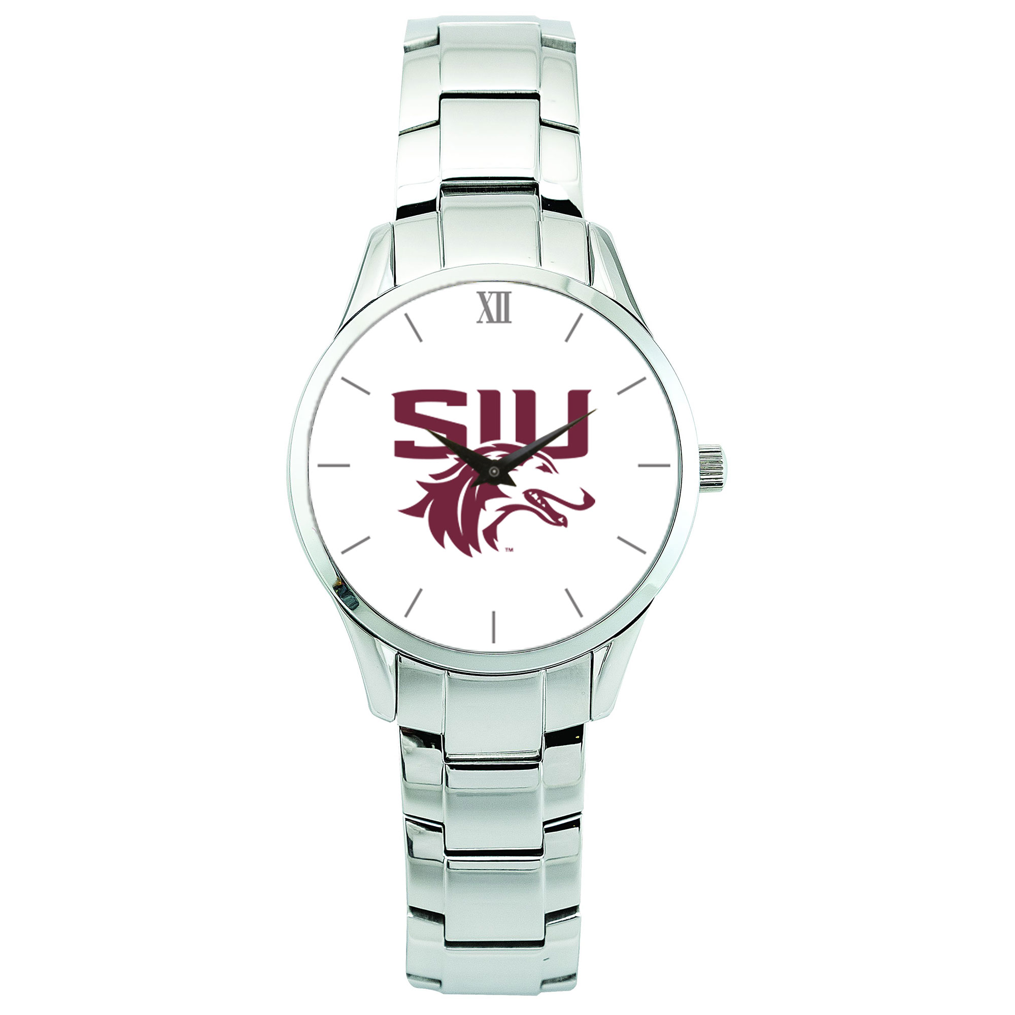 Men's Silver Southern Illinois Salukis Stainless Steel Wristwatch